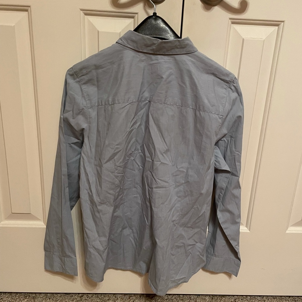 J.Jill Blue Button Front Button Down Collar Shirt - image 2